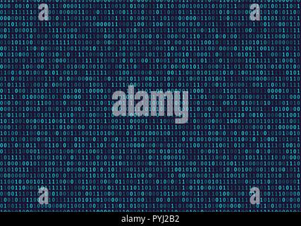 Streaming der binäre Code Hintergrund. cyber Muster mit Zahlen Stock Vektor