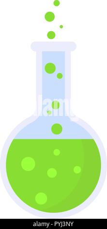 Kochen grüne Flasche Symbol, flacher Stil Stock Vektor