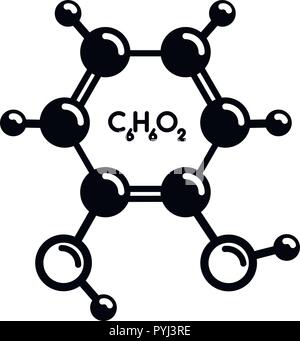 Catechol Molekül Symbol, einfachen Stil Stock Vektor