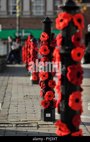 Poppy Gedenken Ripon North Yorkshire England Großbritannien Stockfoto