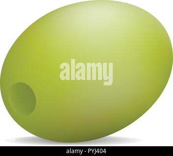 Natürlich grüne Oliven Symbol, realistischen Stil Stock Vektor