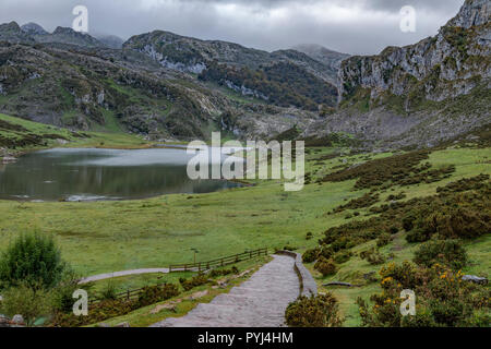 Seen von Covadonga in Asturien, Spanien, Europa Stockfoto