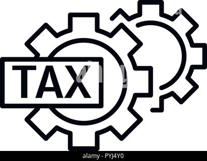 Steuer Zahnradsymbol, outline Style Stock Vektor