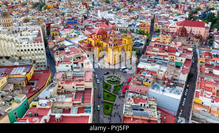 Plaza de la Paz und Basilika Colegiata de Nuestra Señora de Guanajuato, Guanajuato, Mexiko Stockfoto