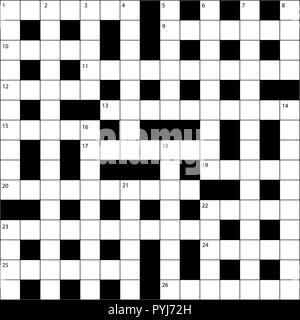 Plätze leer Britischen Kreuzworträtsel Grid Stock Vektor