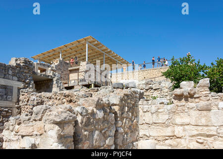 Plattformen mit Blick auf die Ruinen der Minoischen Palast von Knossos Heraklion (irakleio), Irakleio Region, Kreta (Kriti), Griechenland Stockfoto