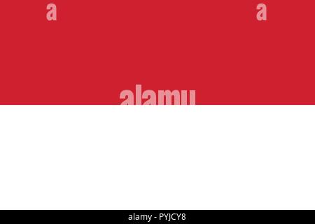 Vektor Bild für Indonesien Flagge. Auf der Grundlage der Offiziellen und dem genauen indonesischen Flagge Abmessungen (3:2) & Farben (186 C und Weiß) Stock Vektor