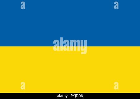 Vektor Bild für die Ukraine Flagge. Auf der Grundlage der Offiziellen und dem genauen Ukrainische Flagge Abmessungen (3:2) & Farben (2935 C und 012C) Stock Vektor