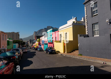 Farbige Häuser, Kapstadt, Südafrika Stockfoto