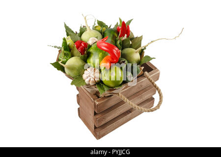 Originelles Geschenk für einen Mann - einen Blumenstrauß von Gemüse und Obst Stockfoto