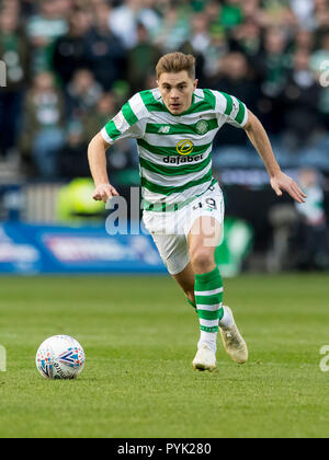 Das Stadion Murrayfield, Edinburgh, Großbritannien. 28 Okt, 2018. Scottish League Cup Fußball, Halbfinale, Herz von Midlothian vs Celtic; James Forrest der Keltischen in Aktion: Aktion plus Sport/Alamy leben Nachrichten Stockfoto