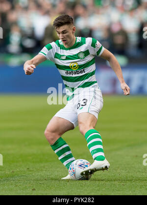 Das Stadion Murrayfield, Edinburgh, Großbritannien. 28 Okt, 2018. Scottish League Cup Fußball, Halbfinale, Herz von Midlothian vs Celtic; Kieran Tierney Keltischen in Aktion: Aktion plus Sport/Alamy leben Nachrichten Stockfoto