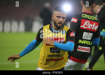 Napoli, Kampanien, Italien: 2018-10-28, italienische Serie A Fußballspiel SSC Neapel - AS Roma im San Paolo Stadion in Foto Lorenzo Insigne Credit: Antonio Balasco/Alamy leben Nachrichten Stockfoto