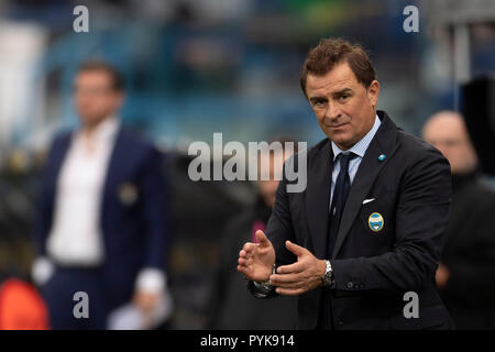 Leonardo Semplici Coach (Spal) während Erie der Italienischen eine "Übereinstimmung zwischen Spal 0-3 Frosinone an Paolo Mazza Stadion am Oktober 28, 2018 in Ferrara, Italien. Credit: Maurizio Borsari/LBA/Alamy leben Nachrichten Stockfoto