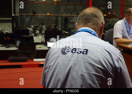 Korou, Frankreich. Okt, 2018 19. Mitglied der Europäischen Weltraumorganisation (ESA) ist am Jupiter Control Center der Weltraumbahnhof Kourou in Französisch-Guayana. Credit: Janne Kieselbach/dpa/Alamy leben Nachrichten Stockfoto