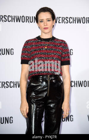 Berlin, Deutsch. 29 Okt, 2018. Claire Foy die Teilnahme an "das Mädchen in das Spinnennetz" Fotoshooting im Grand Hyatt Hotel am 29. Oktober 2018 in Berlin, Deutschland. Credit: Geisler-Fotopress GmbH/Alamy leben Nachrichten Stockfoto