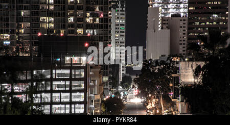 San Diego Downtown mit Gebäuden in der Nacht Stockfoto