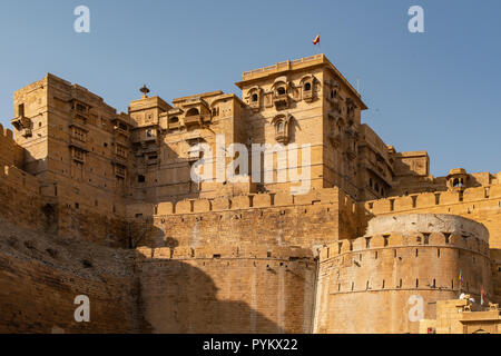 Der Palast in Jaisalmer Fort, Jaisalmer, Rajasthan, Indien Stockfoto