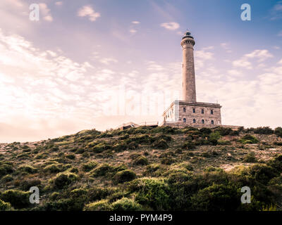 Leuchtturm am Cabo de Palos, Cartagena, Spanien Stockfoto