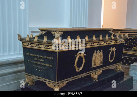 Sarg von Marie Sophie Frederikke in der neoklassischen Frederik 5 Kapelle in der Kathedrale von Roskilde, Roskilde, Dänemark. Stockfoto