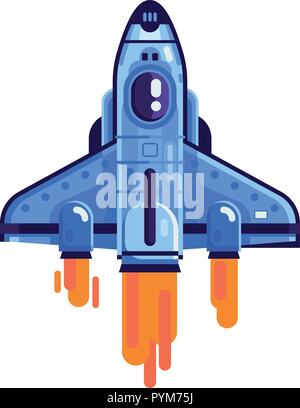 Fliegen Space Shuttle isolierte Symbol Stock Vektor