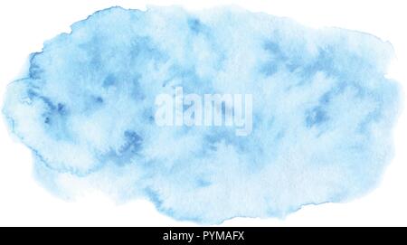 Von Hand bemalt blau Aquarell Textur auf dem weißen Hintergrund. Vektor Vorlage für Karten und Einladungen. Stock Vektor