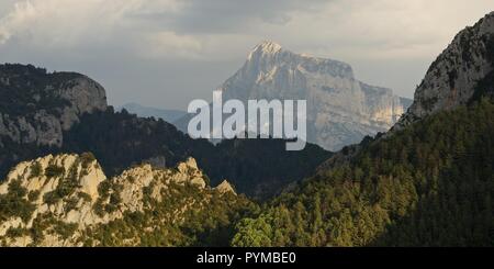 Sonnenuntergang auf dem Pena Montanesa Stockfoto