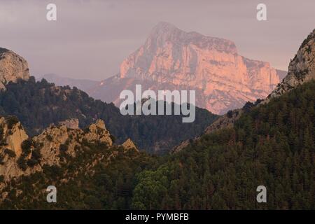 Sonnenuntergang auf dem Pena Montanesa Stockfoto