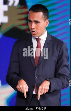 Der Führer der Movimento 5 Stelle, Luigi Di Maio bei der Talkshow "Porta a Porta", Rom, Italien, 17. Oktober 2018 Foto Remo Casilli/Sintesi/Alamy S Stockfoto