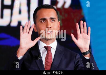 Der Führer der Movimento 5 Stelle, Luigi Di Maio bei der Talkshow "Porta a Porta", Rom, Italien, 17. Oktober 2018 Foto Remo Casilli/Sintesi/Alamy S Stockfoto