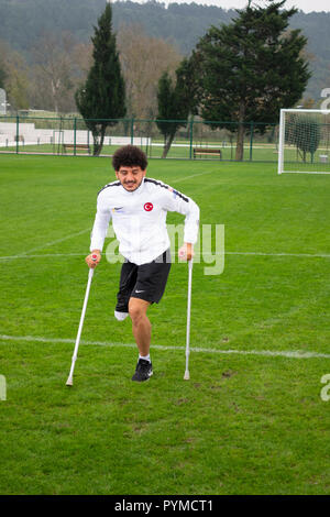 San Juan de Los lagaos, Jalisco, Mexiko - 23. OKTOBER 2018: Türkische amputee team Spieler Baris telli ist ein Training für die Wm. Stockfoto