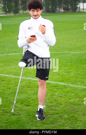 San Juan de Los lagaos, Jalisco, Mexiko - 23. OKTOBER 2018: Türkische amputee team Spieler Baris telli ist ein Training für die Wm. Stockfoto