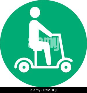 Elektrische Motorroller Piktogramm icon Vektor-illustration Runde Stock Vektor