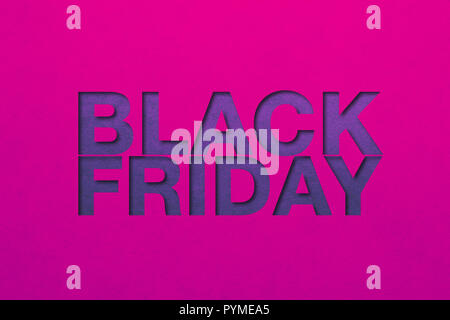 Schwarzer Freitag Poster. Papier Textur. Material Design Stockfoto