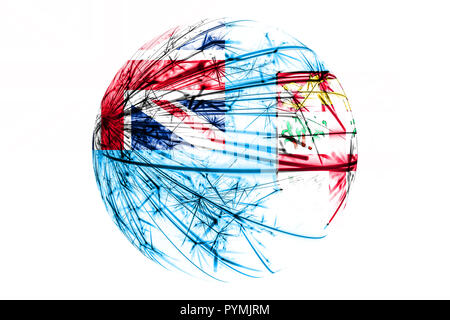 Abstrakte Fidschi Sekt Flagge, Christmas Ball Konzept auf weißem Hintergrund Stockfoto