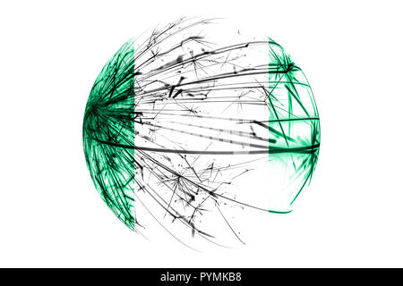 Abstrakte Nigeria Sekt Flagge, Christmas Ball Konzept auf weißem Hintergrund Stockfoto