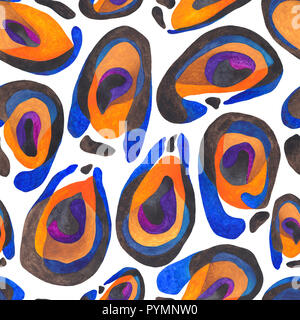 Aquarell abstrakte Tier spots nahtlose Muster. Von Hand bemalt Flecken trendy Hintergrund für Surface Design, Textil, Verpackung Papier, Tapeten, Tel. Stockfoto