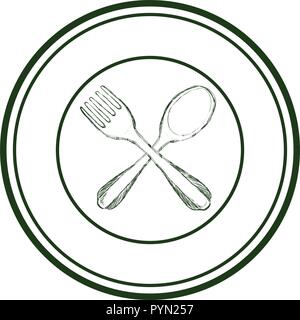 Bestecke Menü Restaurant gezeichnet Vector Illustration Design Stock Vektor