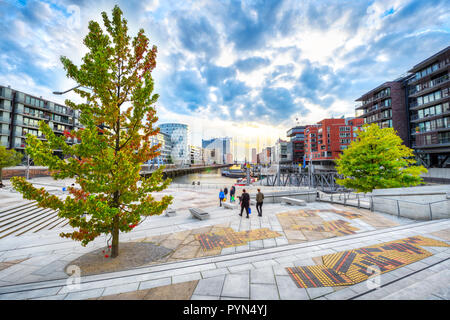 Magellan Terrassen und Sandy tor Hafen in der Hafenstadt Hamburg, Deutschland, Europa, Magellan-Terrassen und Sandtorhafen in der Hafencity von Ham Stockfoto