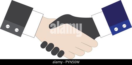 Der Vektor der isolierten Handshake für das internationale Geschäft Abkommen Abkommen Stock Vektor