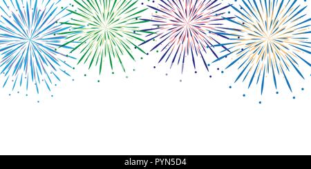 Buntes Feuerwerk Hintergrund isoliert Vektor-illustration EPS 10. Stock Vektor