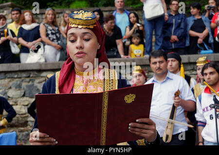 Sumela Kloster, Trabzon, Türkei - 15 August, 2008: Griechische Diaspora bei der Feier der Entschlafung der Gottesmutter. Die Griechen waren vertrieben Stockfoto