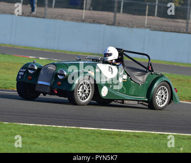 Bruce Stapleton, Morgan Plus 8, historischen Sport Straße, Silverstone Endrunden historisches Rennen treffen, Silverstone, Oktober 2018, Autos, klassische Rennwagen, Stockfoto