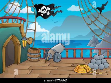 Piratenschiff deck Thema 4 - Eps 10 Vector Illustration. Stock Vektor
