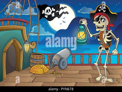 Piratenschiff deck Thema 9 - Eps 10 Vector Illustration. Stock Vektor