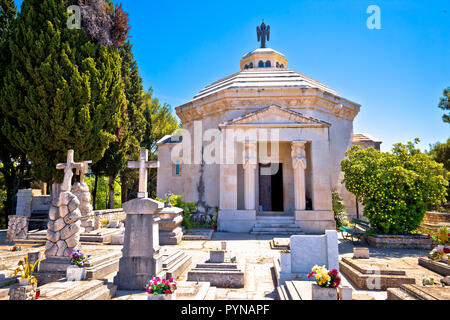 Cavtat Friedhof und das Mausoleum Racic, Kvarner Region von Kroatien Stockfoto