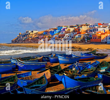 Marokkanischen Atlantik Fischerdorf Tifnit, südlich von Agadir, Marokko, North West Afrika. Stockfoto