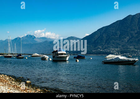 Boote Locarno Lago Maggiore Schweiz Stockfoto