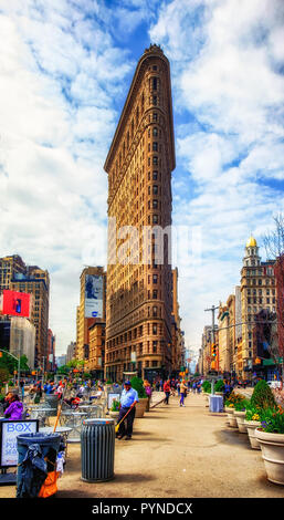 New York City, USA, Mai 2018, Blick auf den Flatiron Plaza Stockfoto