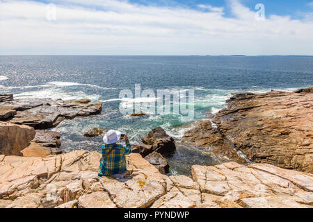 Schoodic Peninsula am Atlantischen Ozean in Acadia National Park an der Küste von Maine in den Vereinigten Staaten Stockfoto